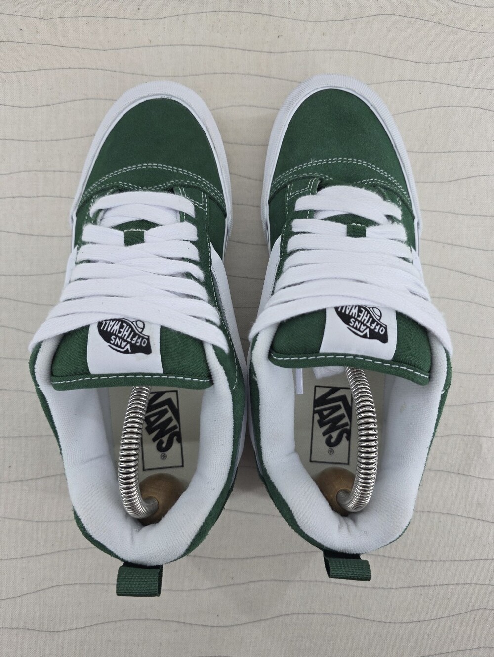 Vans Unisex Knu Skool Green Suede White Skate Shoes Gum Soles Sz 8 Men/ 9.5 Wom - Picture 6 of 11